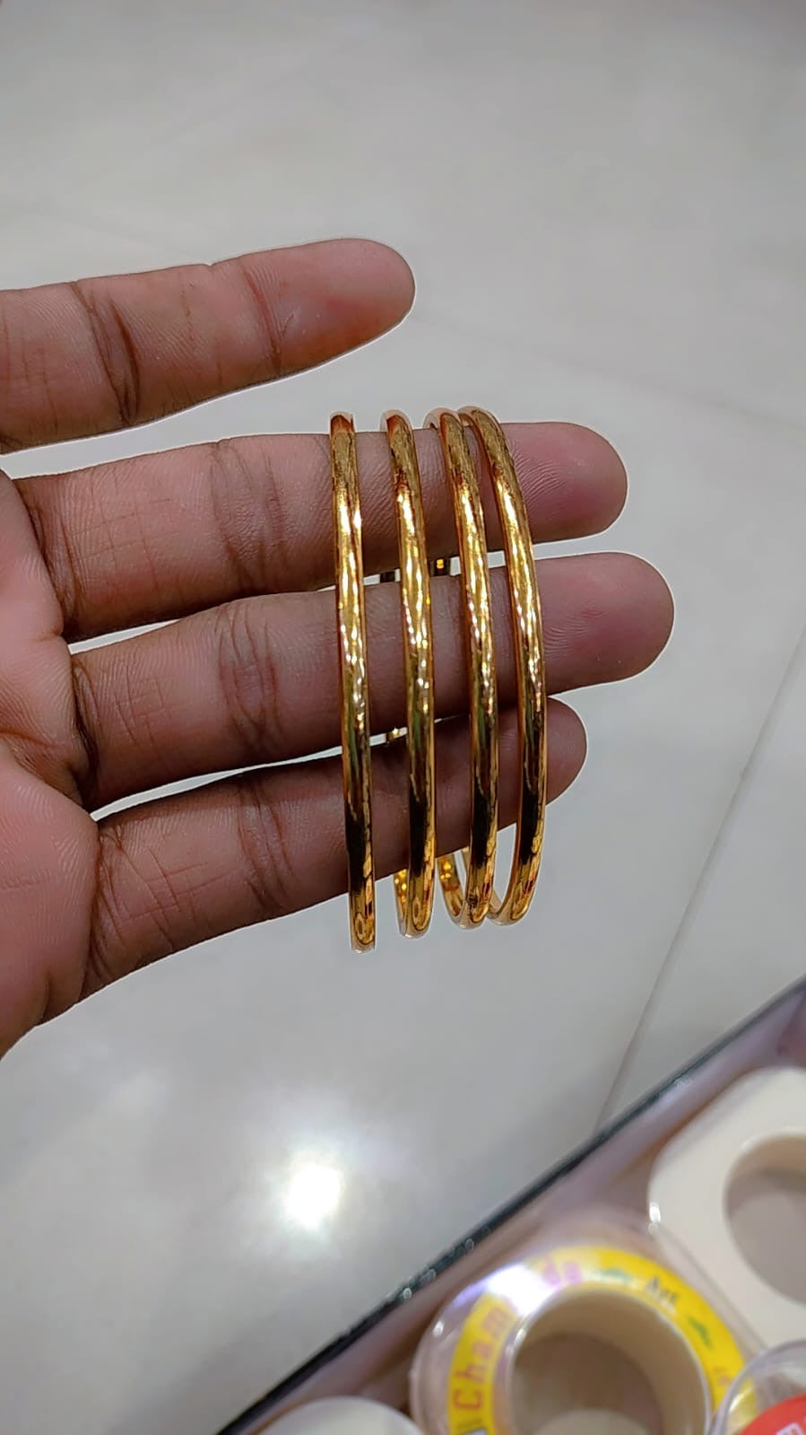 Plain gold replica bangles
