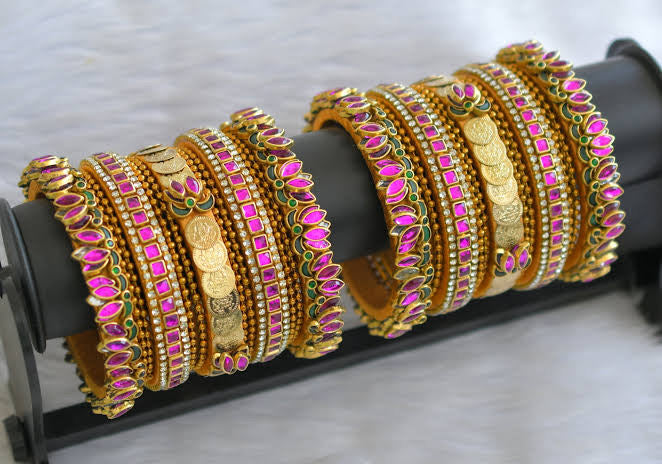 Silkthread kundhan bangles