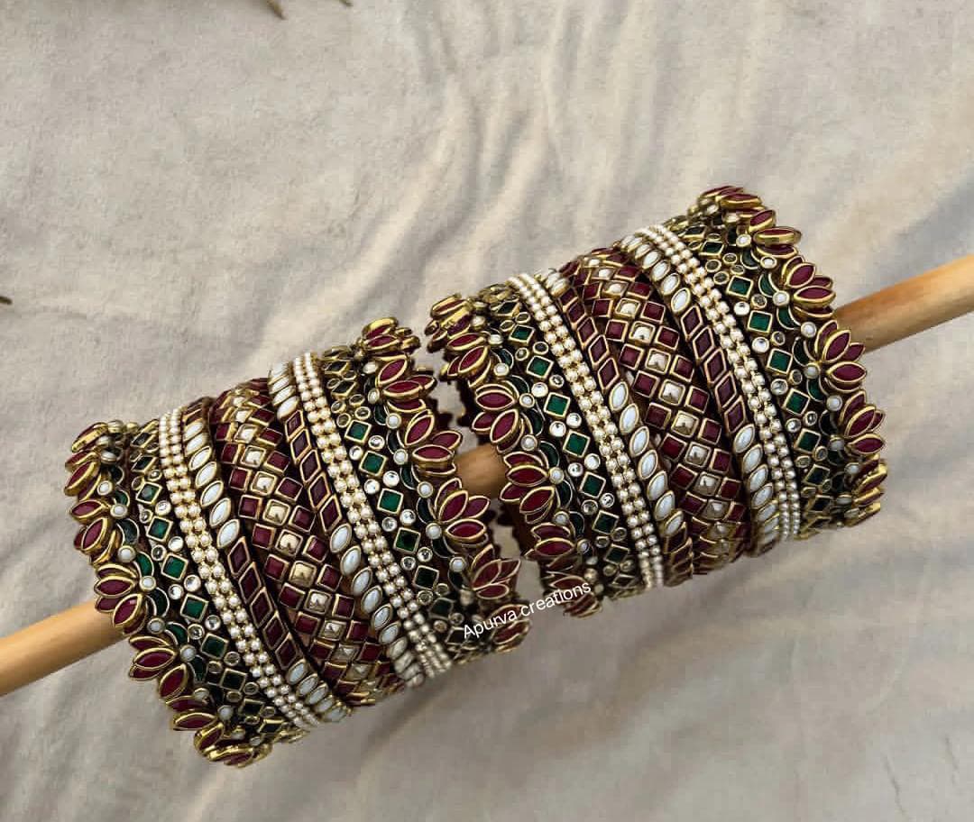 Handcrafted Silkthread bangles
Bridal set
