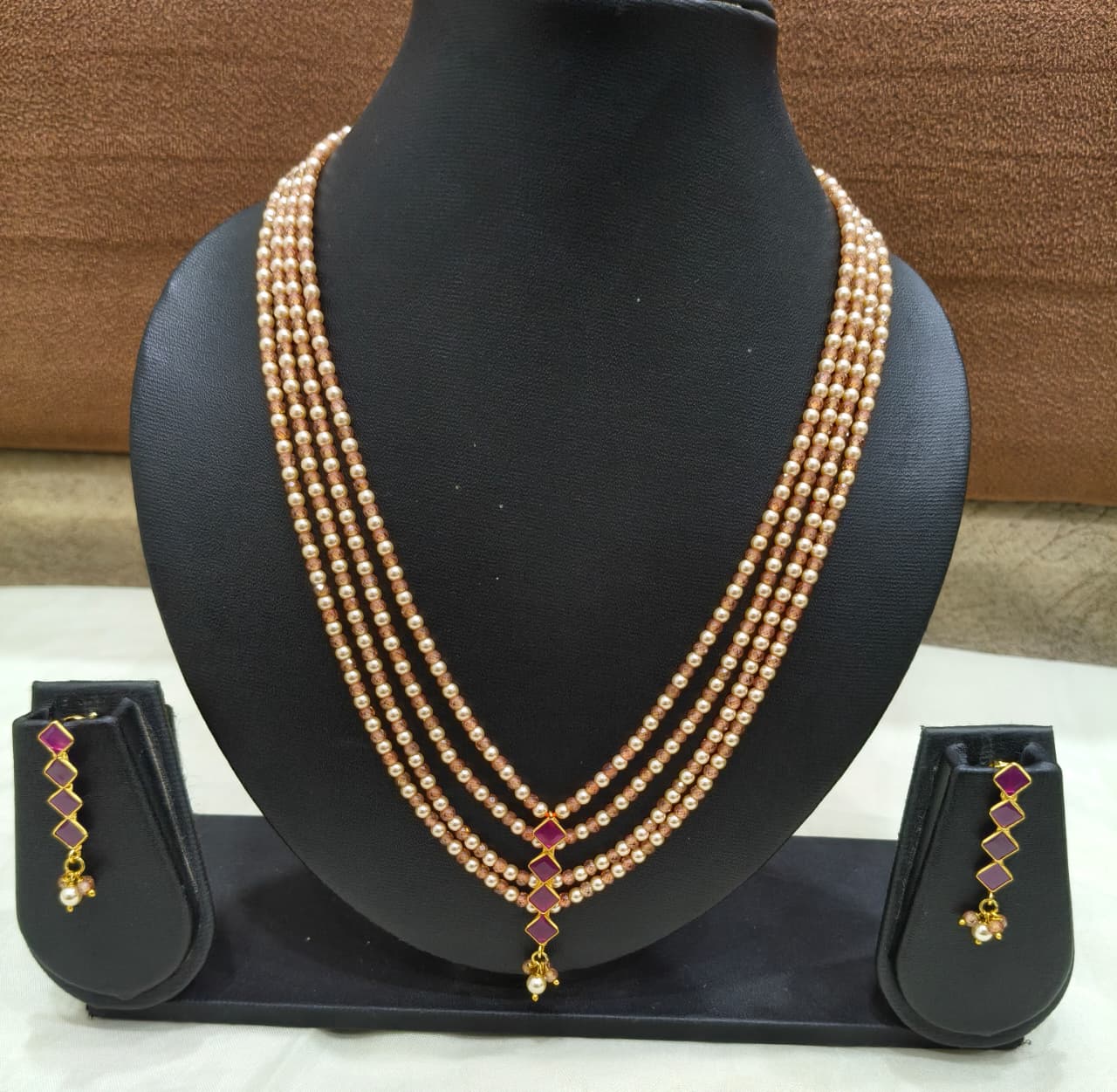 Cz stones with Swarovski pearl