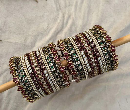 Handcrafted Silkthread bangles 
Bridal set